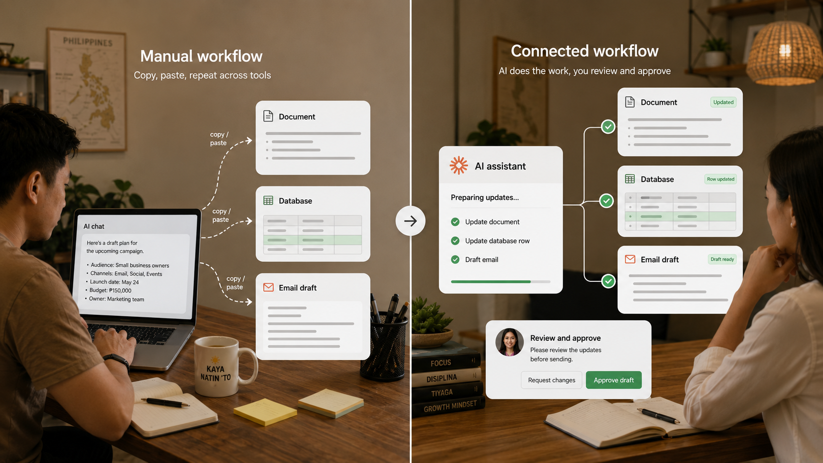 Claude connectors AI automation Philippines â€” one prompt to Notion workspace