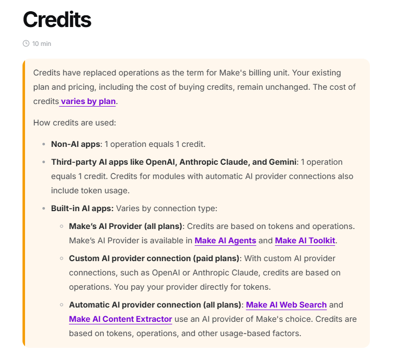 Make credits documentation screenshot